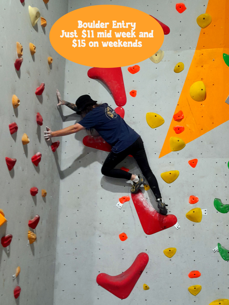 Indoor Climb South Coast: climber practicing advanced bouldering wall route